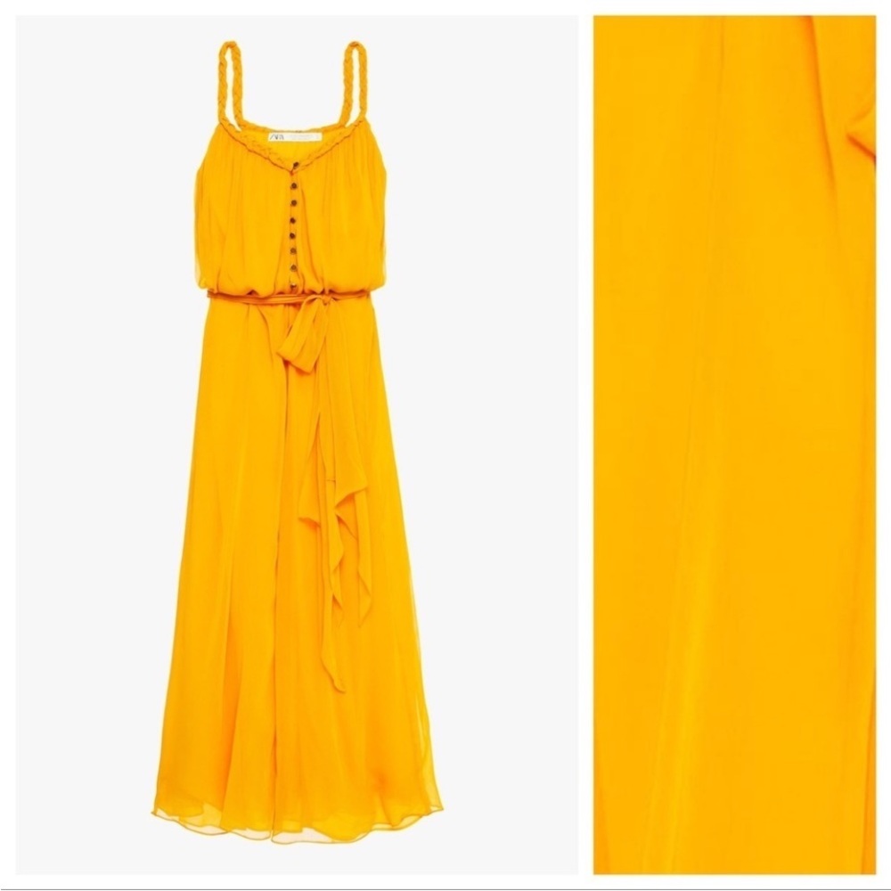 ZARA marigold midi dress